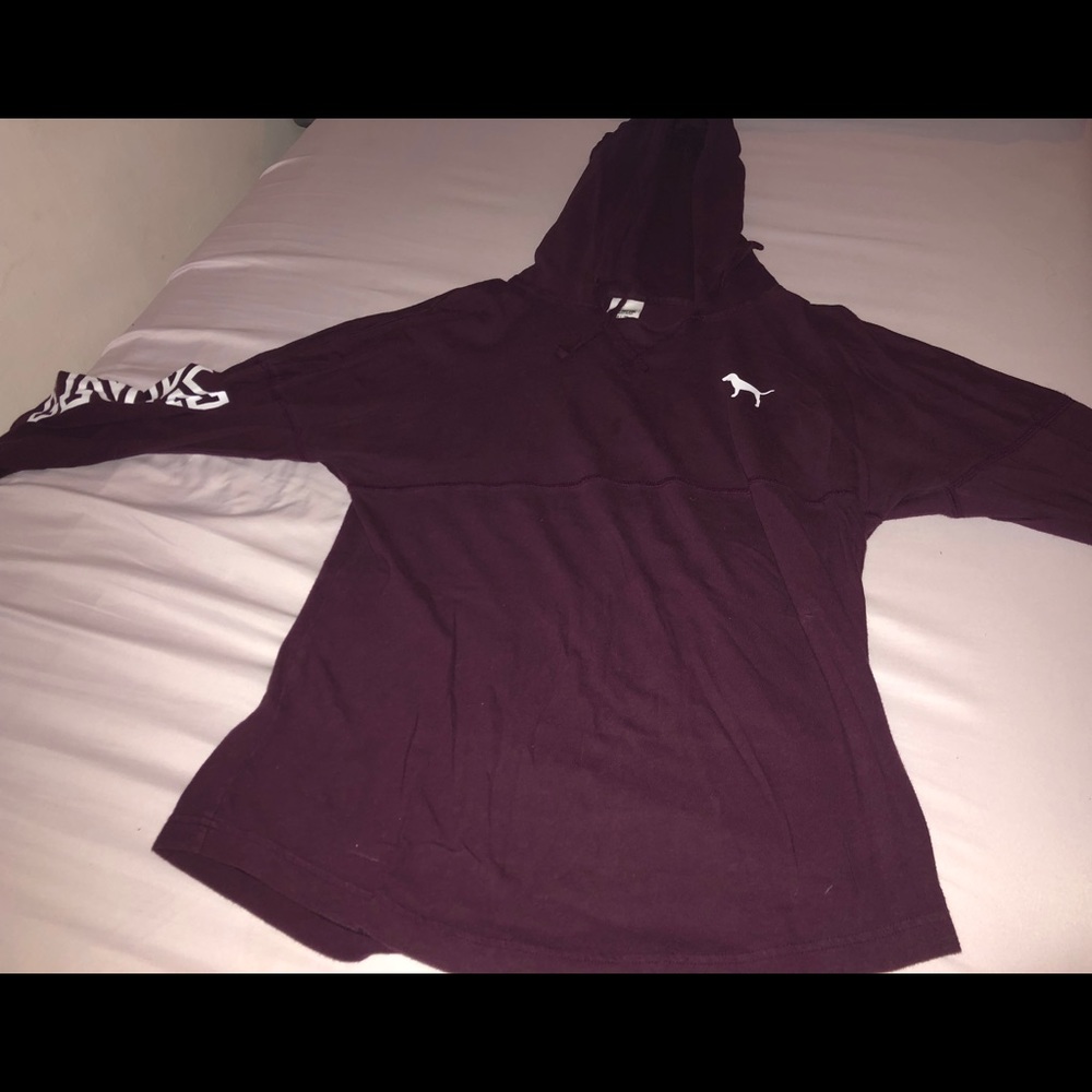 PINK - Oversized Maroon hoodie
